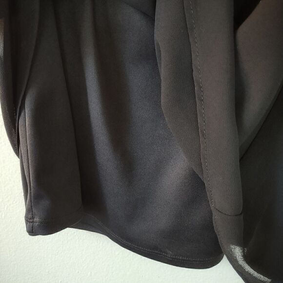 Gabriella Rocha Black Chiffon Dress Knee Length 3/4 Juliet Sleeves XS - Picture 3 of 7